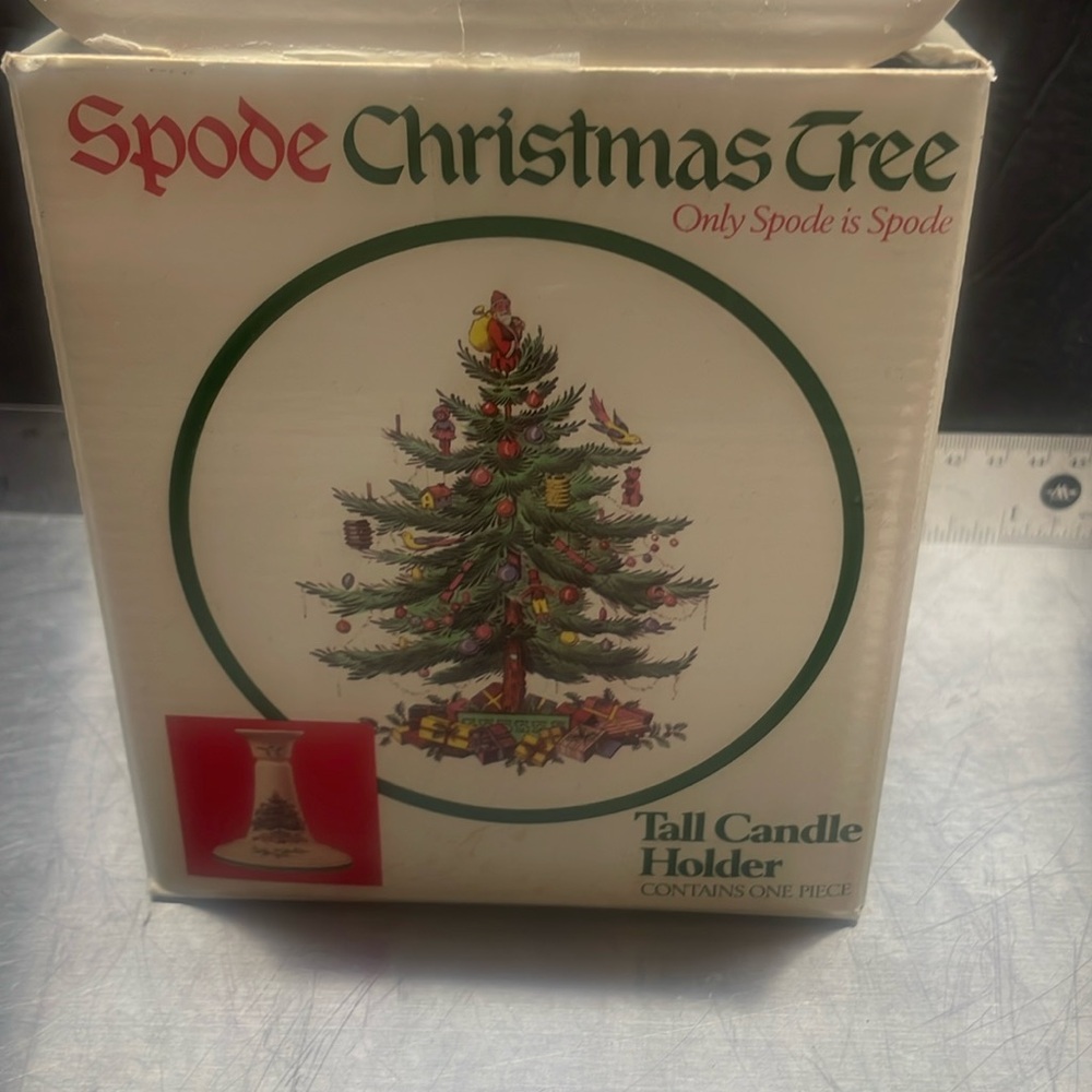 Spode Christmas tree tall candle holder